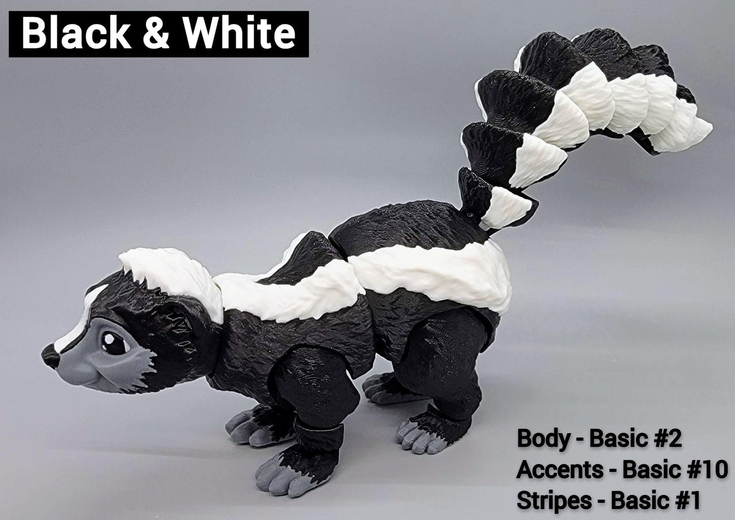 3D Printed Articulated Skunk Toy – Posable Fidget Animal Figure