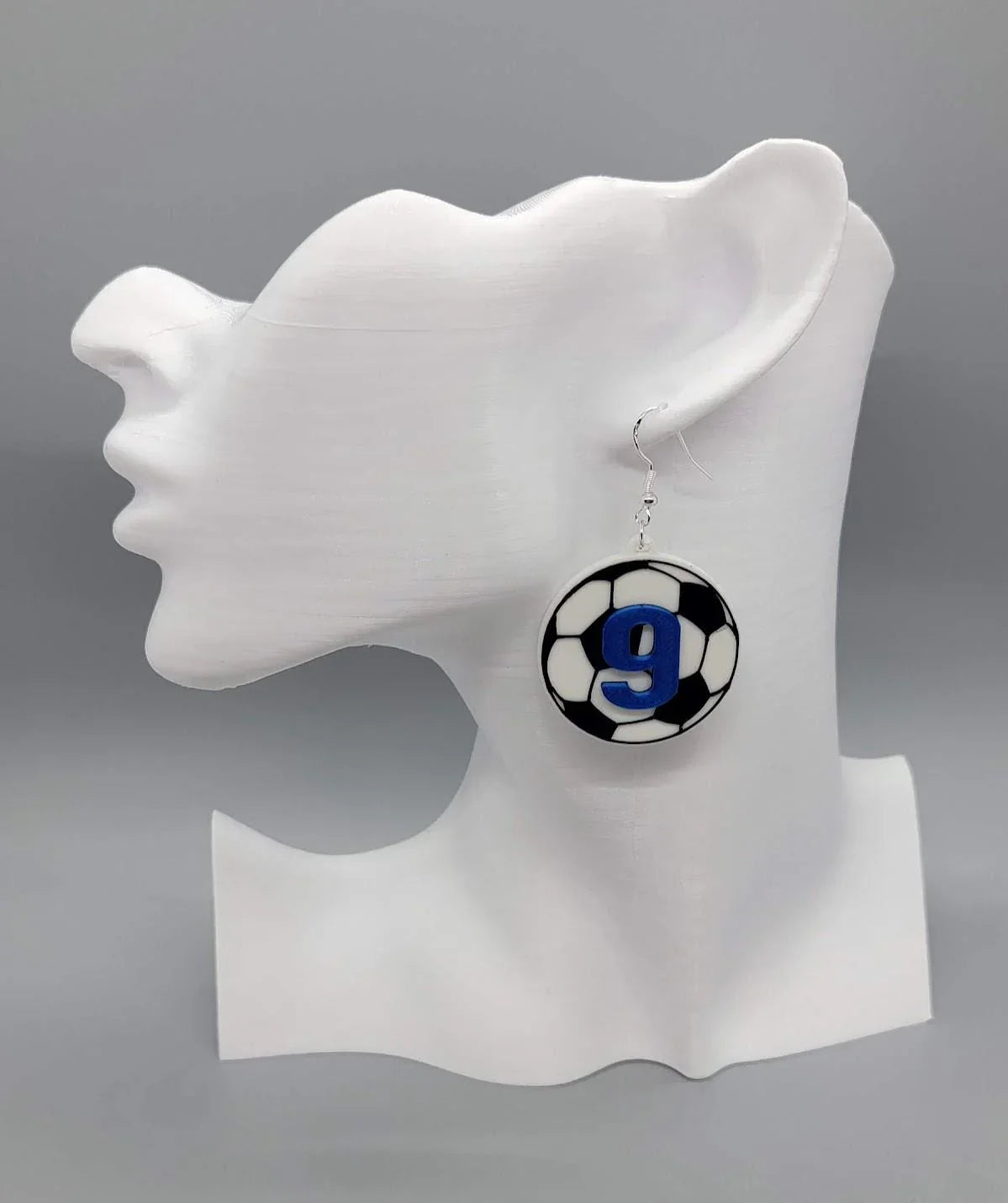 Pendientes de fútbol con número personalizado