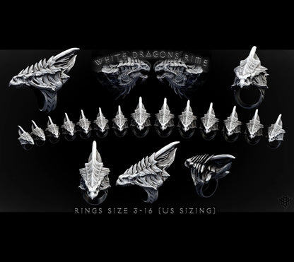 White Dragon Ring (US Sizes 3-16)