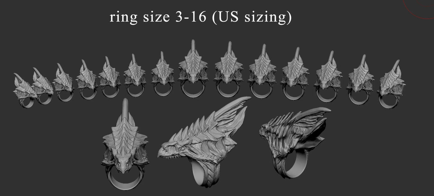 White Dragon Ring (US Sizes 3-16)