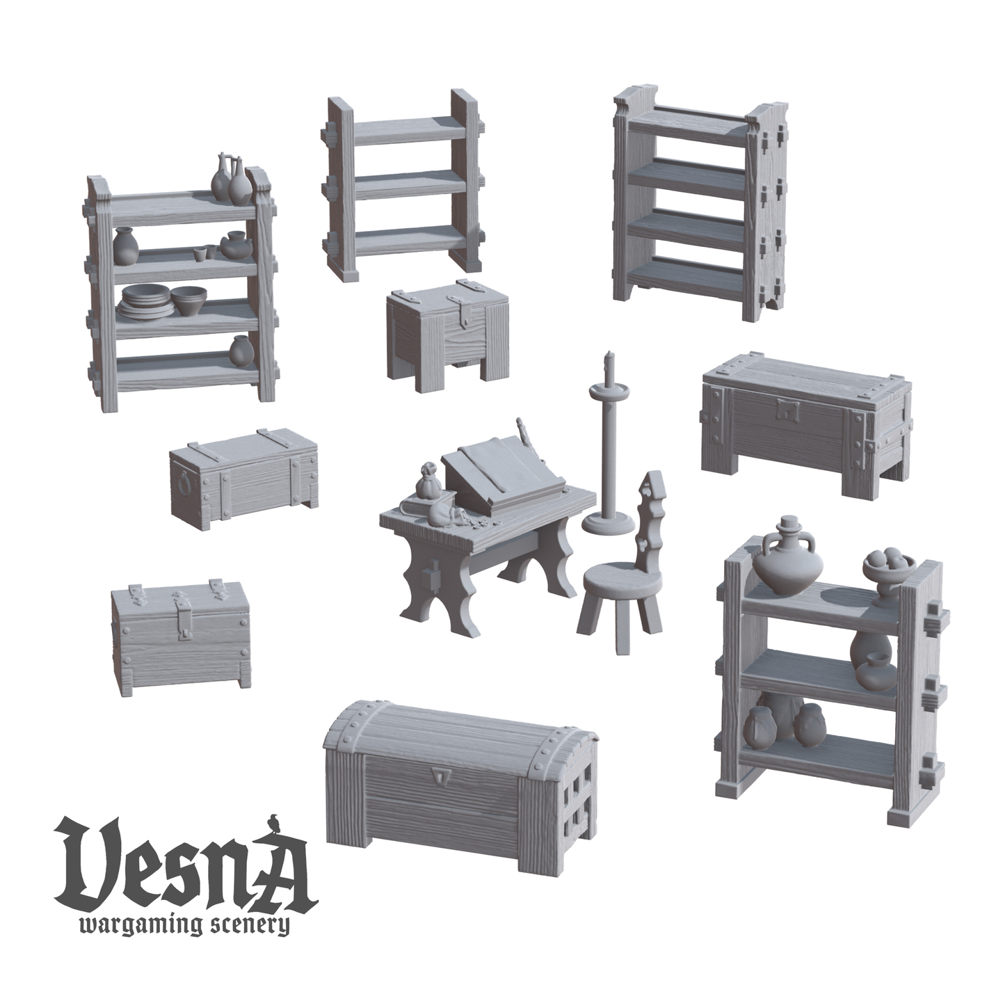 Medieval Camp Furniture – Wargaming Scenery Set