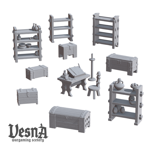 Medieval Camp Furniture – Wargaming Scenery Set