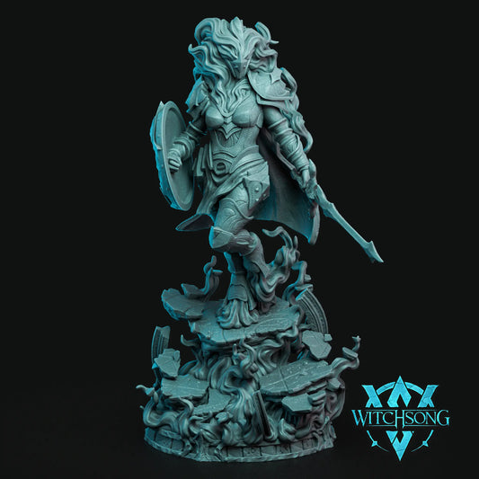 Knight of the Nebula resin miniature full view standing on 3x3 vortex base.