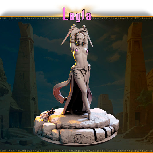 Layla Human Dagger Dancer resin miniature NSFW topless variant.