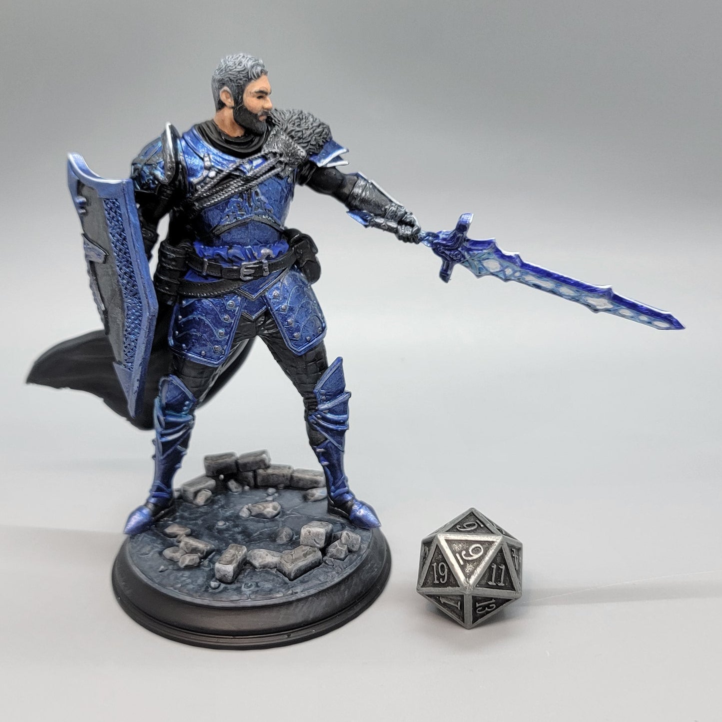 Painted Lizarin Nordic Nature Paladin resin miniature in 75mm scale by D&K Custom Prints