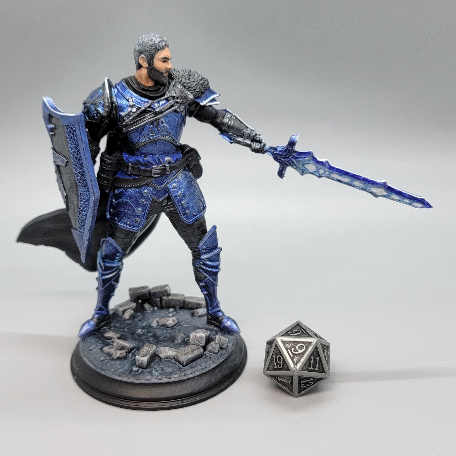 Painted Lizarin Nordic Nature Paladin resin miniature in 75mm scale by D&K Custom Prints