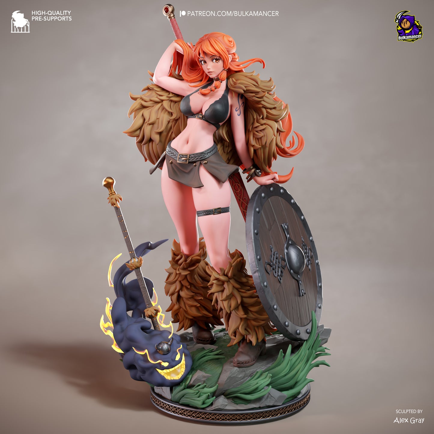 Nami One Piece resin statue full front view by Bulkamancer Sculpts