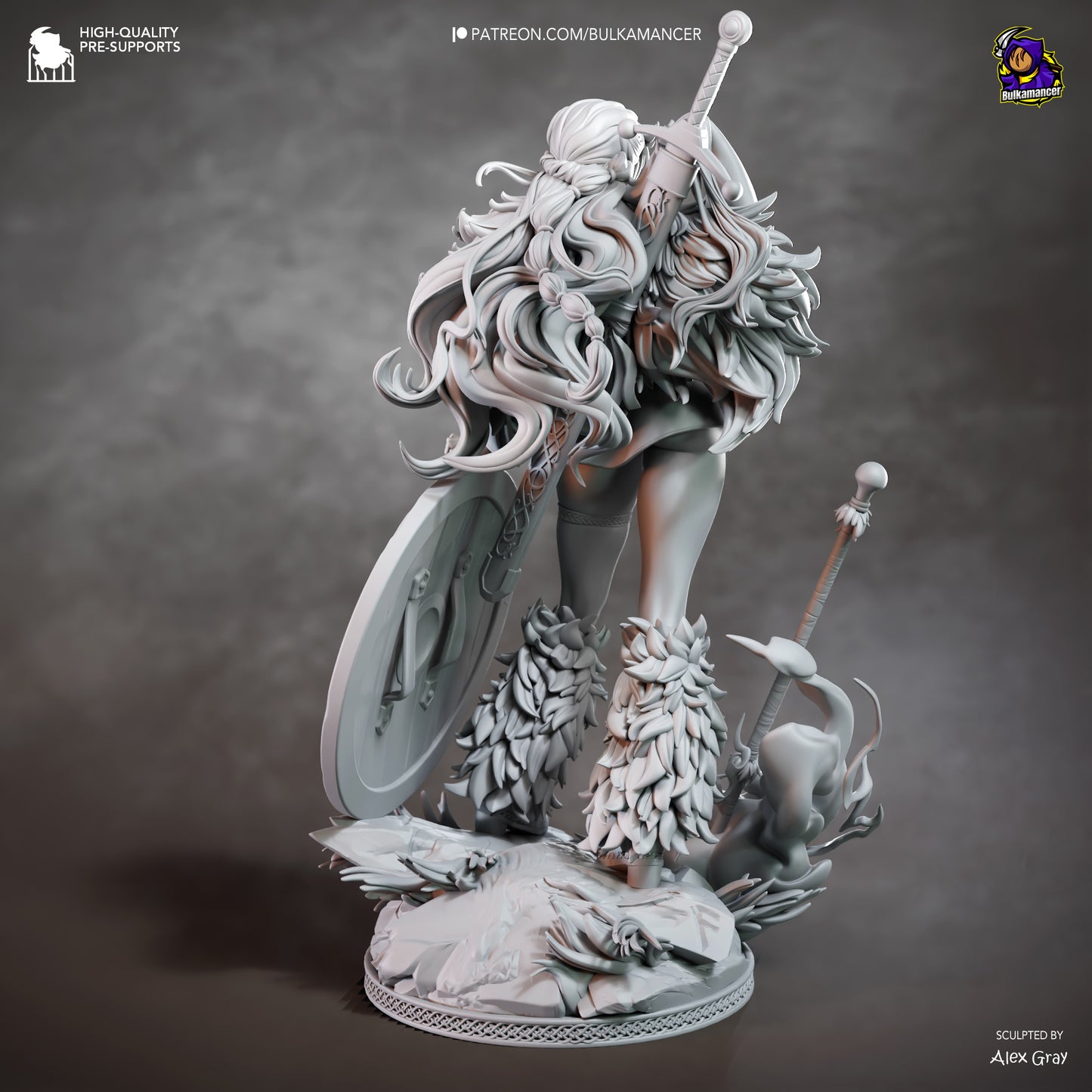 Nami One Piece unpainted resin statue grey rear view with detailed hair sculpt