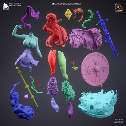 Nami One Piece resin statue exploded parts breakdown by Bulkamancer Sculpts