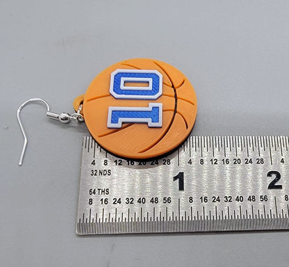 Custom Basketball Number Earrings