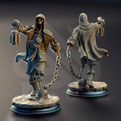 Render of undead pirate skeleton crew resin miniature with nautical fantasy details