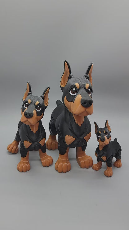 Articulated Chibi Doberman Toy
