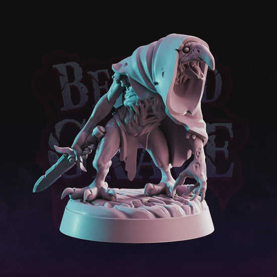 Zombified Kenku undead birdfolk resin miniature figure with detailed sculpt
