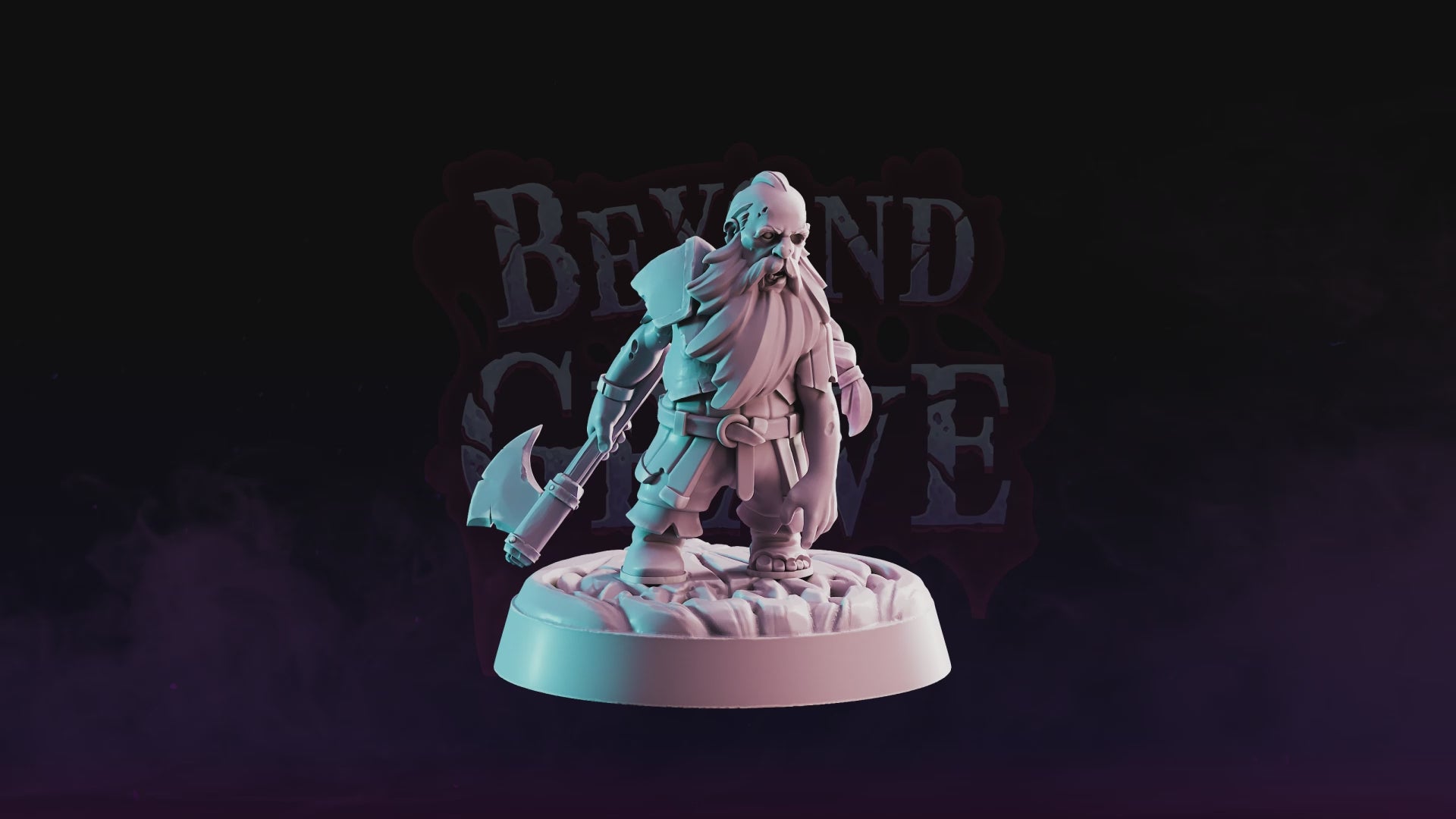 Zombified Dwarf undead resin miniature figure with axe and detailed sculpt