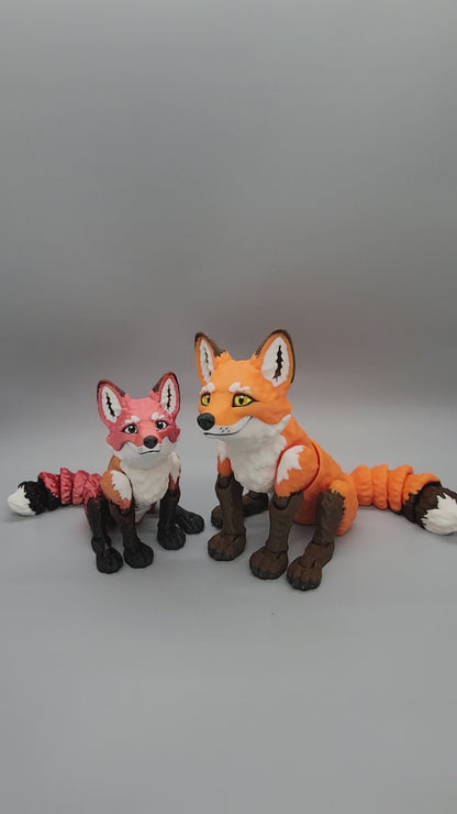 Articulated Fox Toy | 3D Printed, Custom Colors & Eye Styles