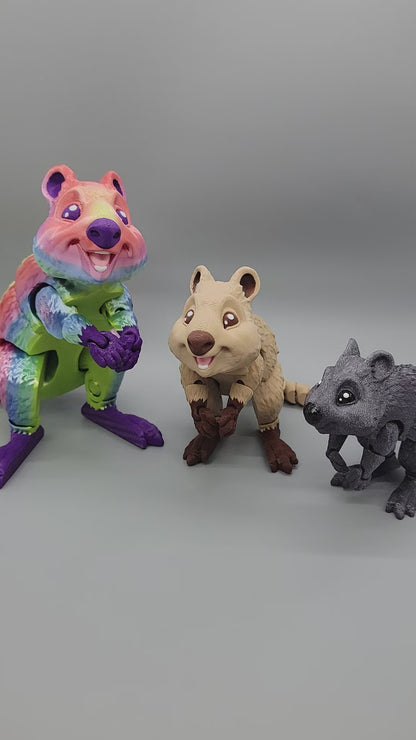 Juguete articulado Quokka, Wallaby, Fidget, colorido, flexible, sensorial, personalizado