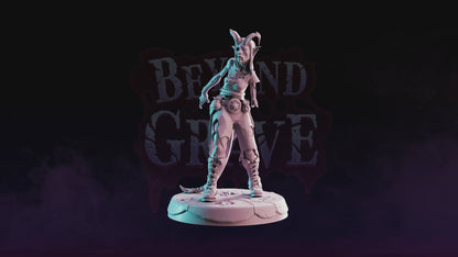 Zombified Tiefling undead resin miniature figure with horns and detailed sculpt