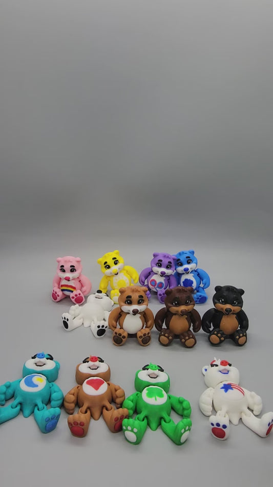Articulated Baby Bear Fidget, Keychain, or Magnet