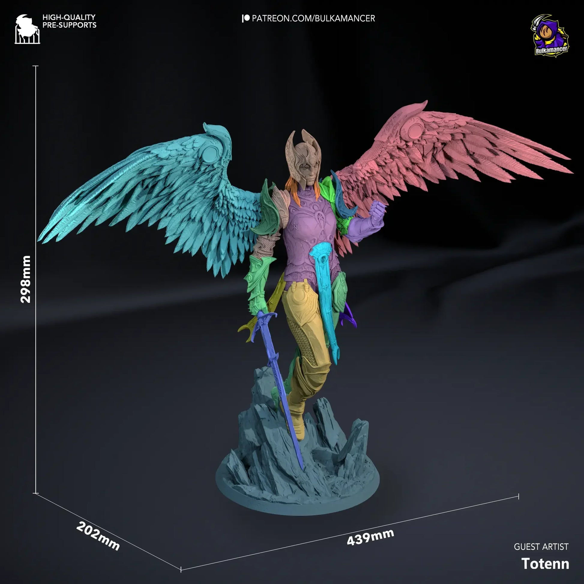 Resplendent Paladin dimensions showing height, width, and depth