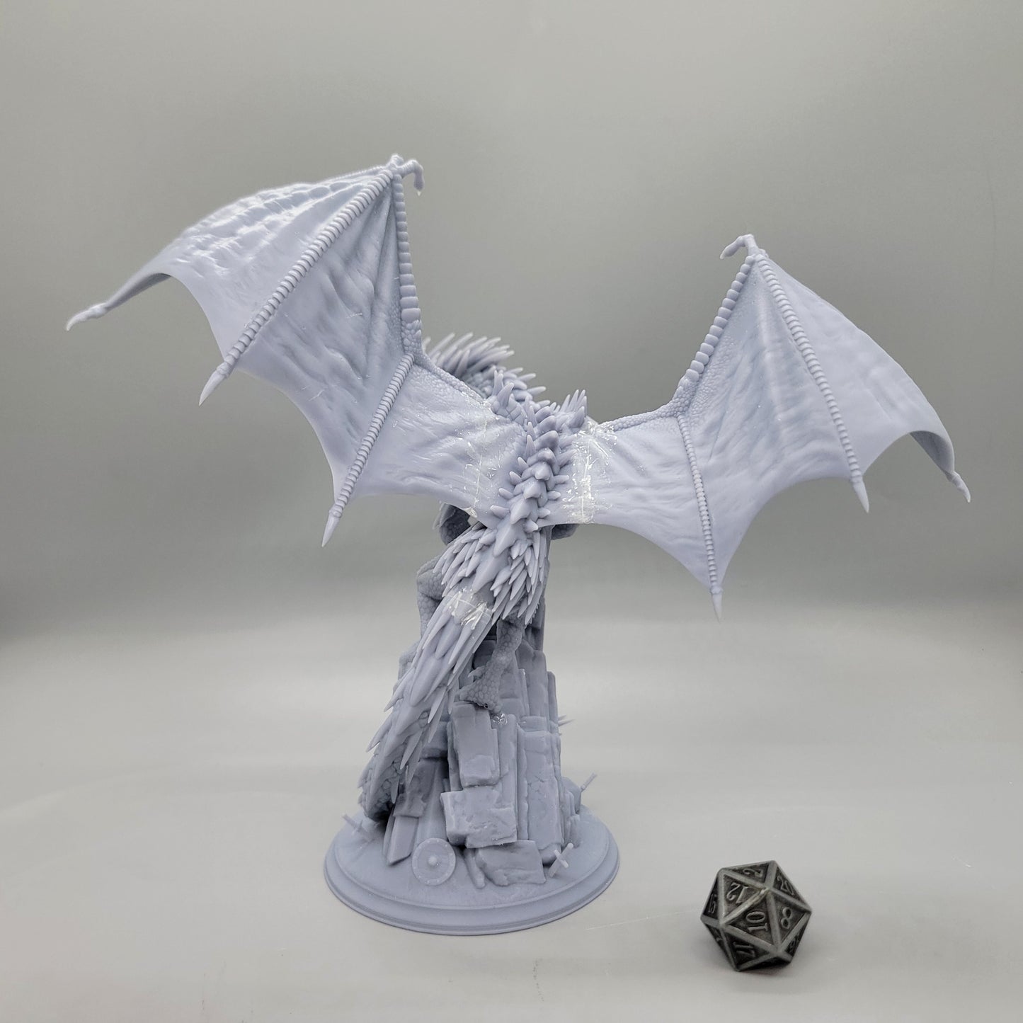 Gintharax - Adult Silver Dragon Resin Miniature