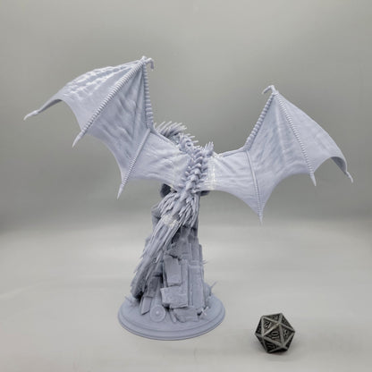 Gintharax - Adult Silver Dragon Resin Miniature