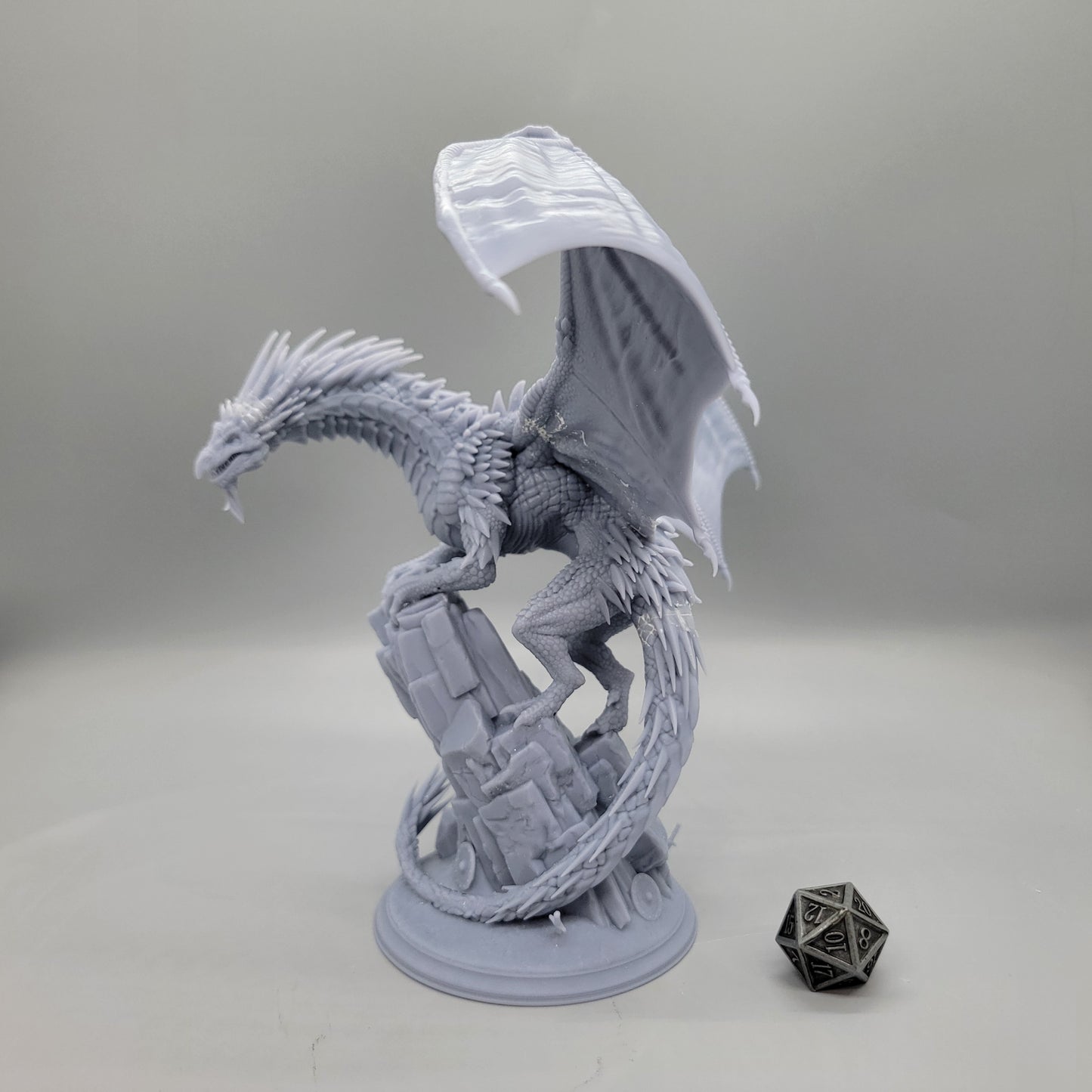 Gintharax - Adult Silver Dragon Resin Miniature