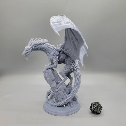 Gintharax - Adult Silver Dragon Resin Miniature