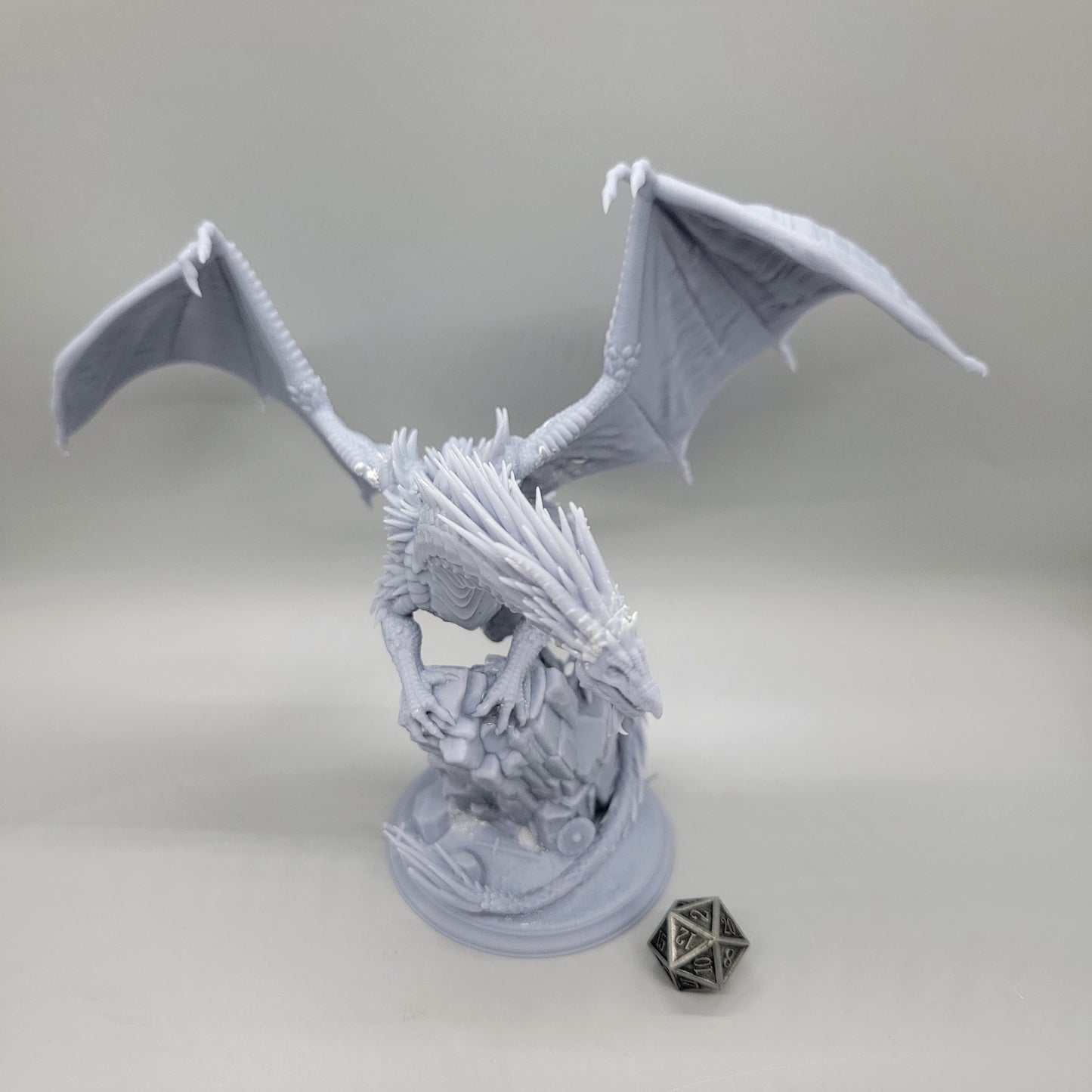 Gintharax - Adult Silver Dragon Resin Miniature