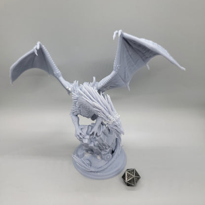 Gintharax - Adult Silver Dragon Resin Miniature