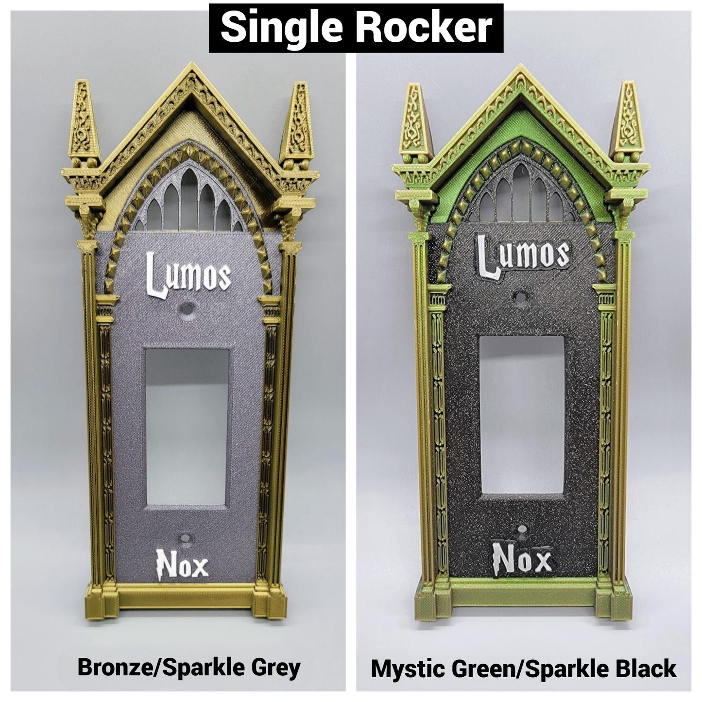 Single rocker wizard light switch cover with custom magical wall plate design