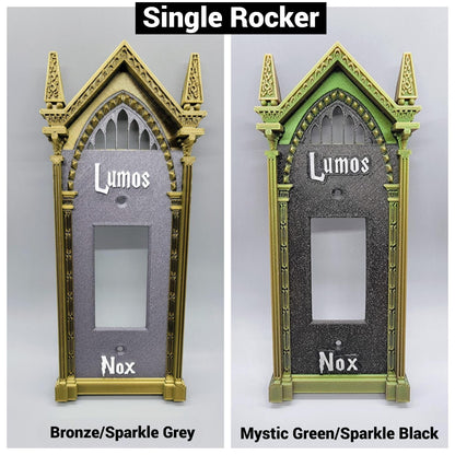 Single rocker wizard light switch cover with custom magical wall plate design