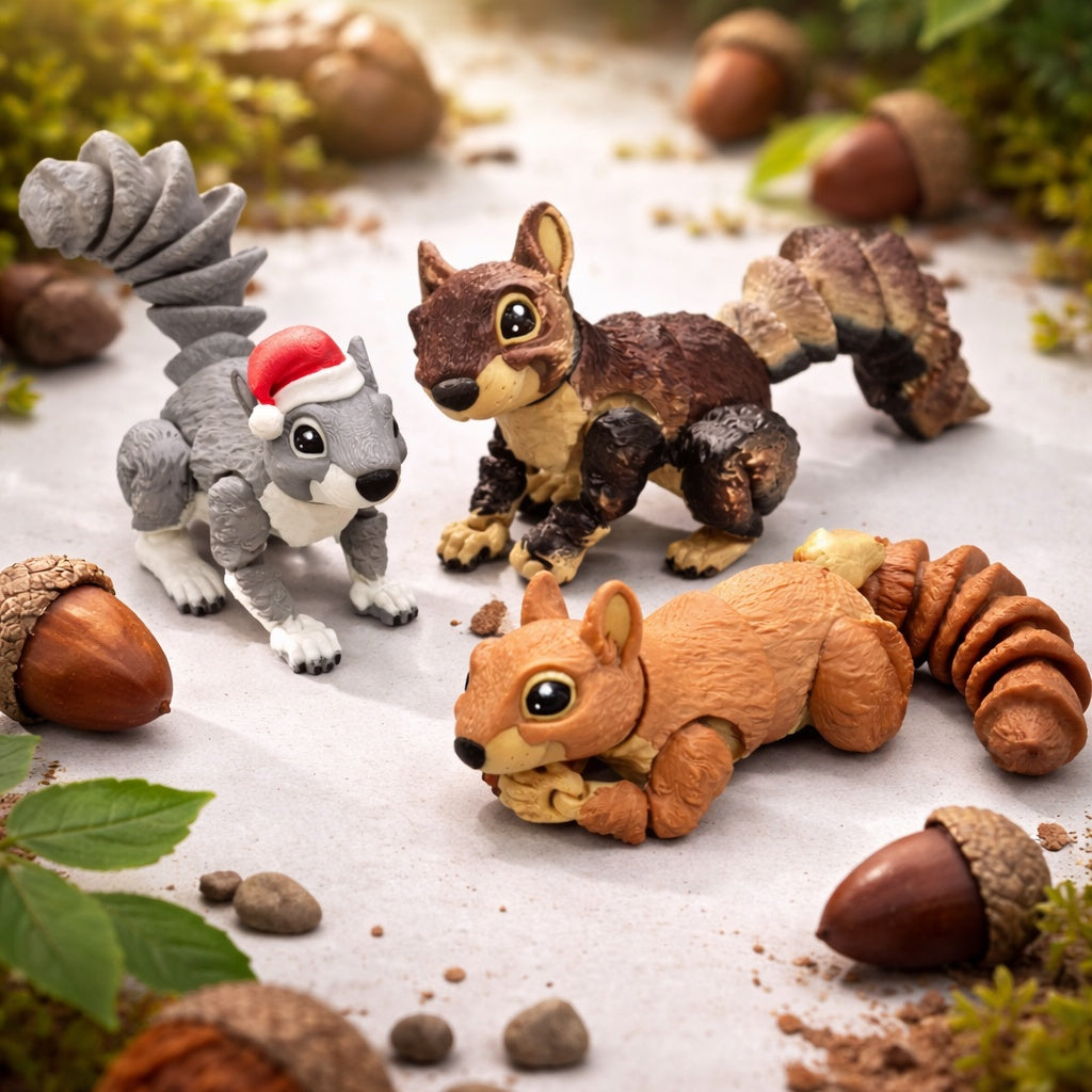Posable Squirrel Toy - Custom Articulated Animal