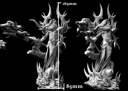 Supreme Cloud Giant resin 3D printed miniature, 165 mm tall, epic storm giant with swirling base – perfect RPG boss or display piece.