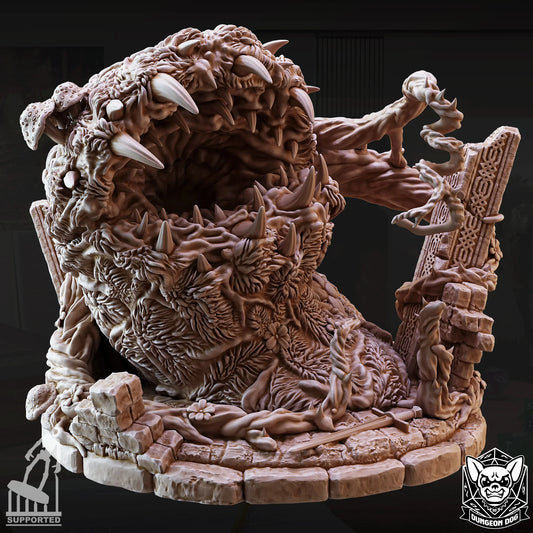 Tendriculos Huge Monstrosity resin miniature with massive tooth-filled maw and tangled vines