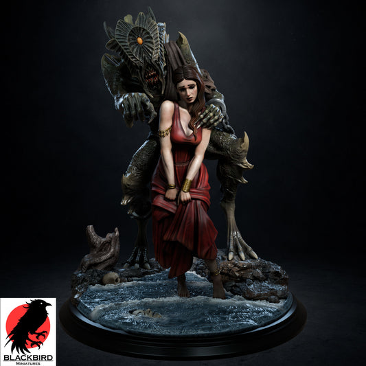 Alternate dress assembly option for The Chosen of the Abyss resin diorama featuring a red gown.