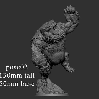 Dimension scale reference of Theodlash Pose 02 measuring 130mm tall on a 50mm circular base.