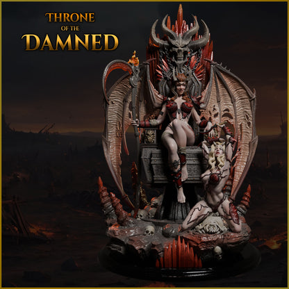 Throne of the Damned fantasy resin display model painted front view.