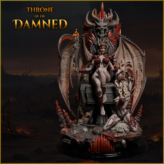 Throne of the Damned fantasy resin display model painted front view.