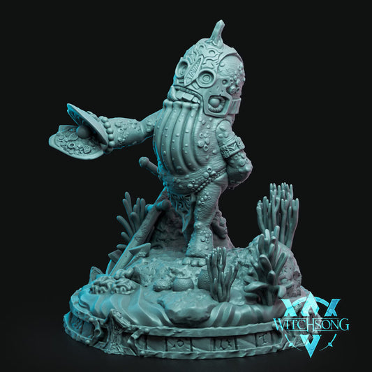 Treachery of Whales Huge Giant miniature with coral-covered skin, aquatic details, and a large scenic underwater base.