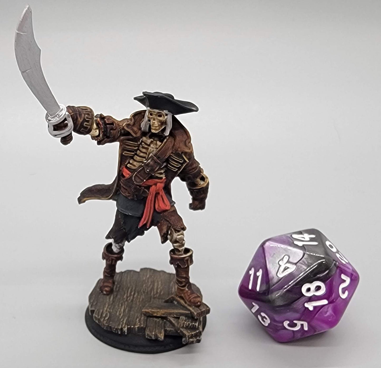 Painted pirate skeleton crew miniature from Undying Scallywags printed and painted by D&K Custom Prints