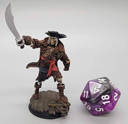 Painted pirate skeleton crew miniature from Undying Scallywags printed and painted by D&K Custom Prints