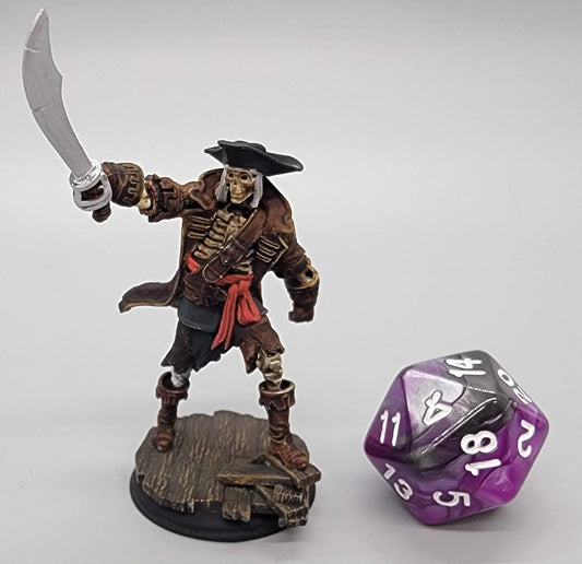 Painted pirate skeleton crew miniature from Undying Scallywags printed and painted by D&K Custom Prints