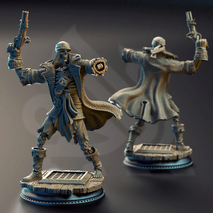 Render of Undying Scallywags pirate skeleton miniature showing front and rear sculpt details