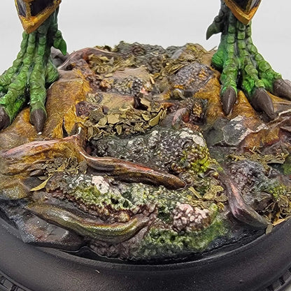 75mm Painted scenic base detail for Vaakrin Steeljaw Black Dragonborn Fighter resin miniature