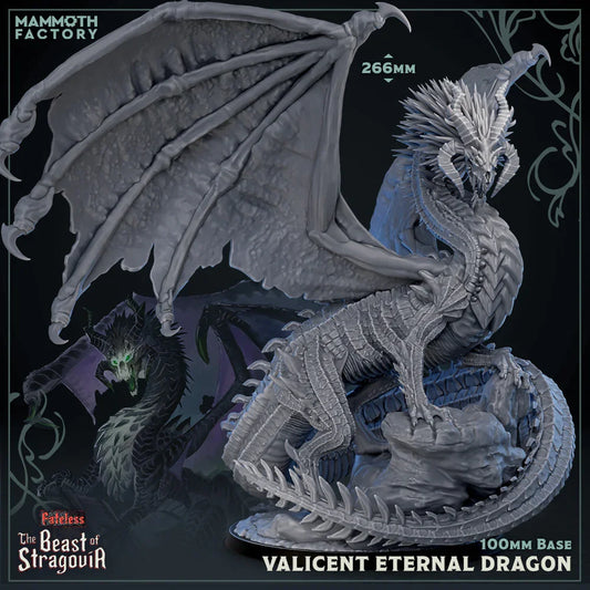 Valicent Eternal Dragon resin dragon miniature by Mammoth Factory, large fantasy dragon boss model for D&D, Pathfinder, and tabletop RPG adventures