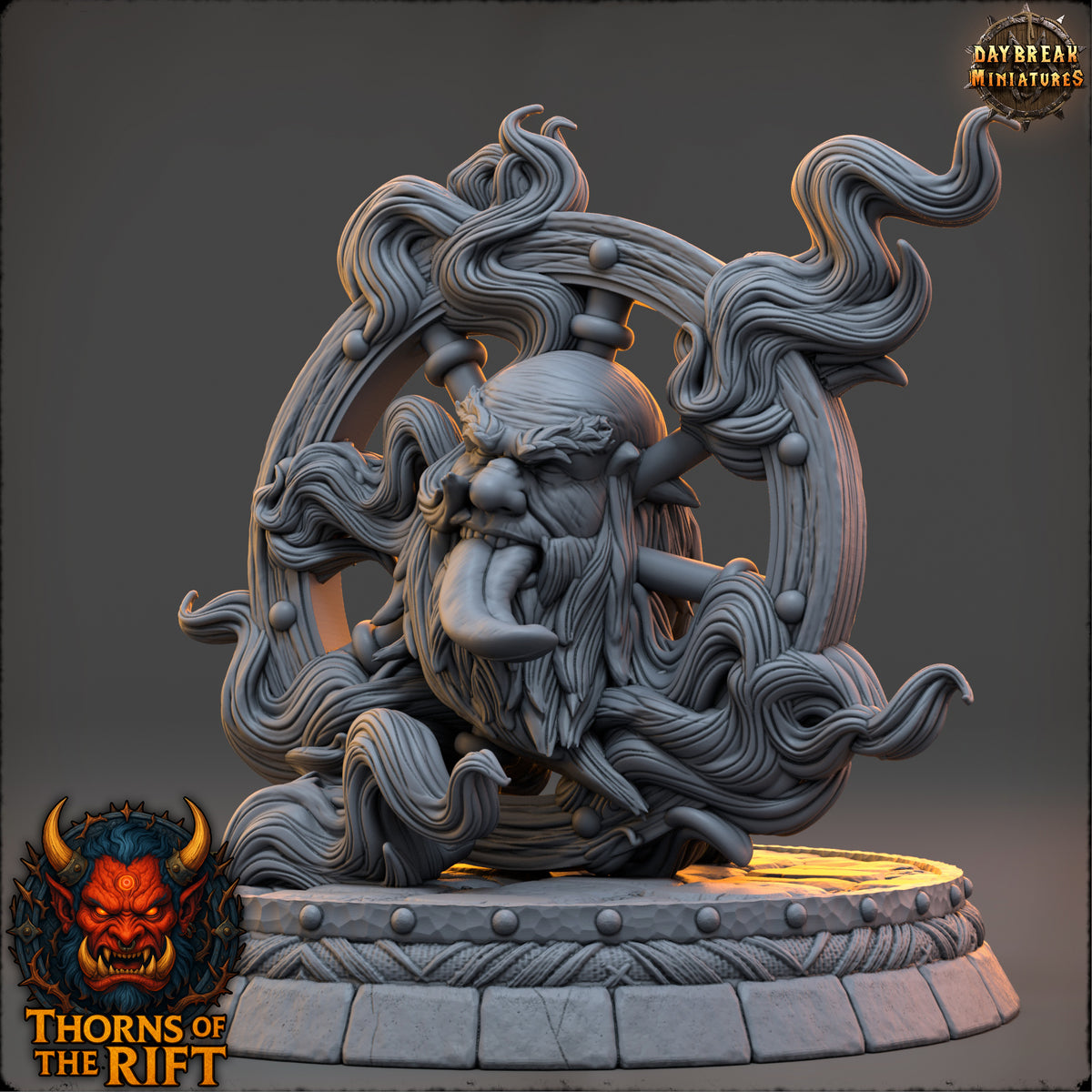 Wanyudo Fiend boss miniature showing its grotesque face and twisted wheel-like supernatural form.