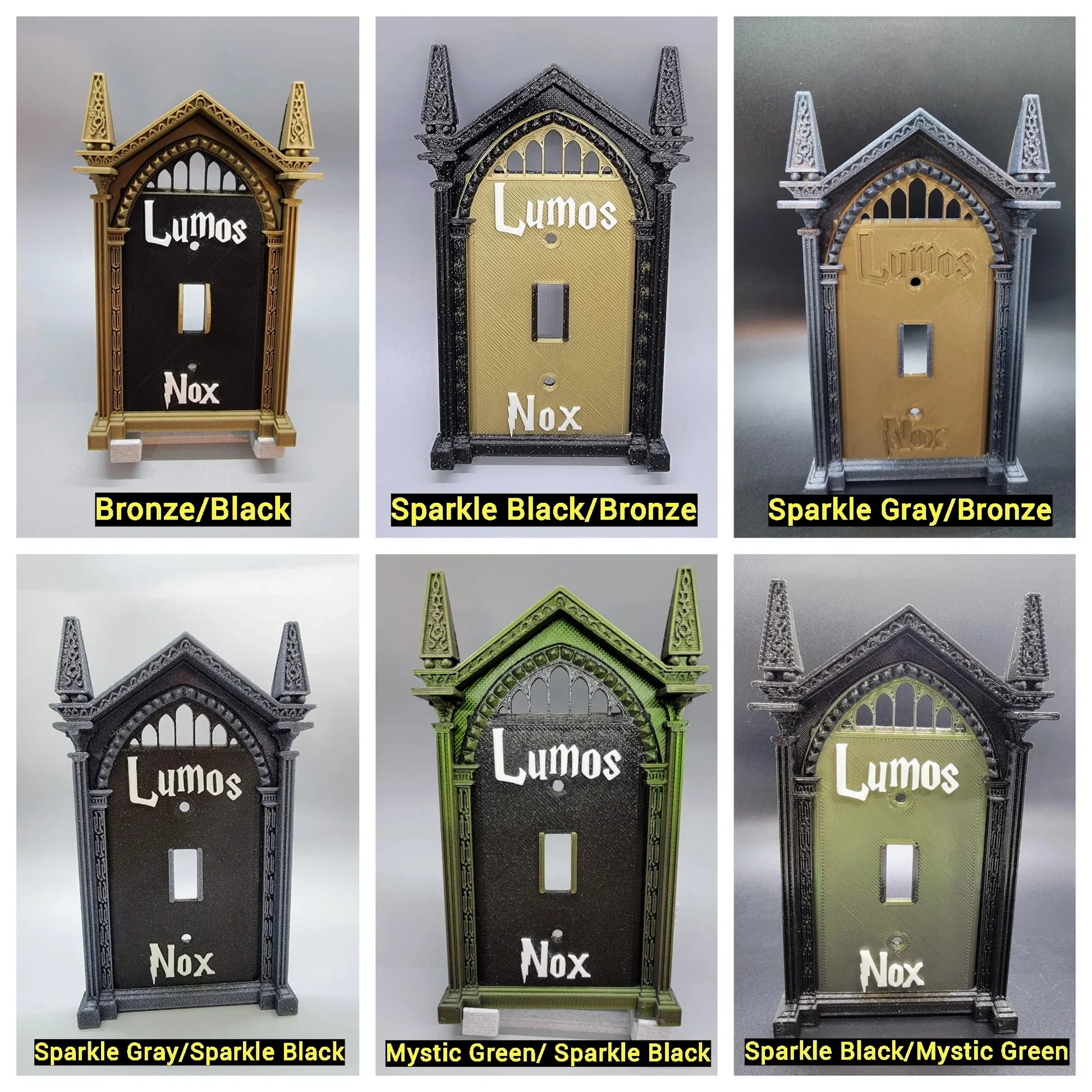 Wizard light switch cover color styles with custom frame and center plate options