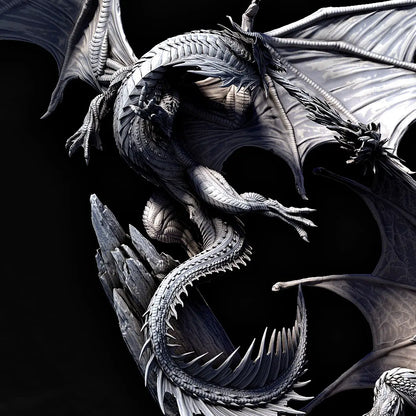 Elder Red Dragon vs Elder White Dragon Fight Diorama
